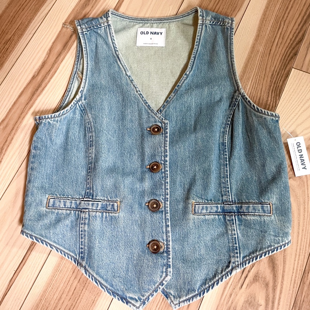 Old Navy Light Blue Denim Vest